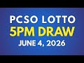 [LIVE] PCSO 5PM Lotto Result Today June 4, 2026 | EZ2 &amp; Swertres Results