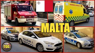 [Malta] Fire Truck & Ambulance Responding + Police Cars!