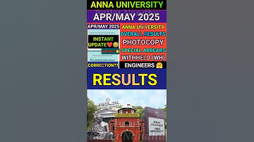 Anna University Overall Results 2025 #annauniversity #result #semester #photocopy #engineers #r2021