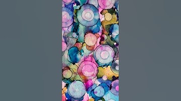 Alcohol Inks on Gelli Plate Circles #gelliprinting #easy #alcoholinks #junkjournal #scrapbooking