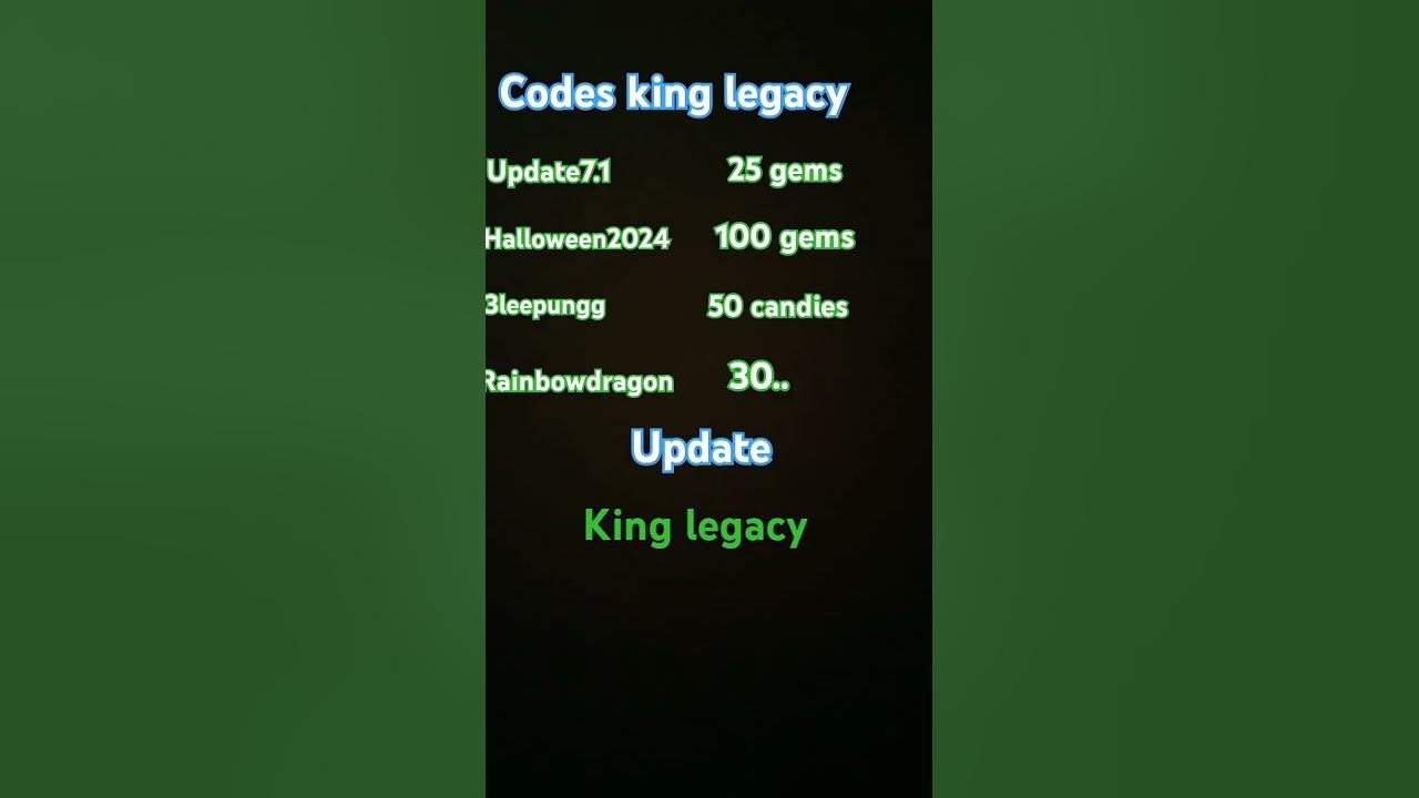 Codes sa king legacy update 7.1 Halloween 2024 YouTube