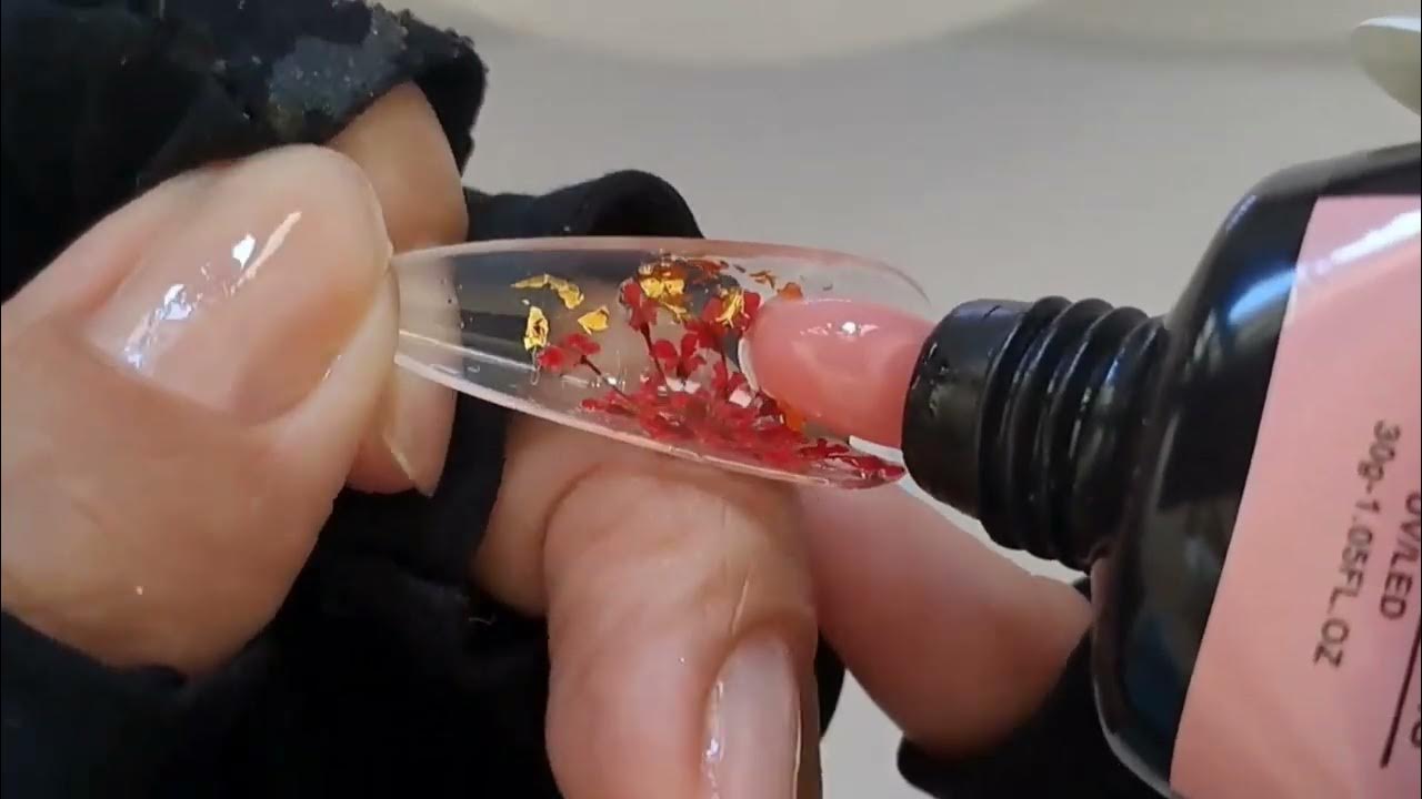 How to ENCAPSULATE Dried Flower with POLYGEL NaiLExtension 3D Floral