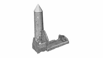 Untextured 3D model of a Temple Finghin, Clonmacnoise, Ireland