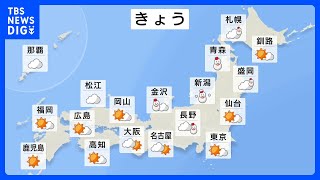 今日の天気・気温・降水確率・週間天気【1月4日 天気予報】｜TBS NEWS DIG