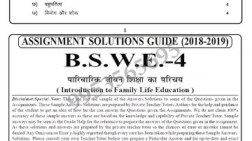 IGNOU BSWE-004 solved assignment 2018-19 in hindi