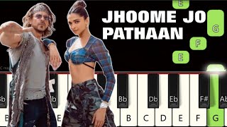 Jhoome Jo Pathaan 🔥| Piano tutorial | Piano Notes | Piano Online #pianotimepass #pathaan #srk