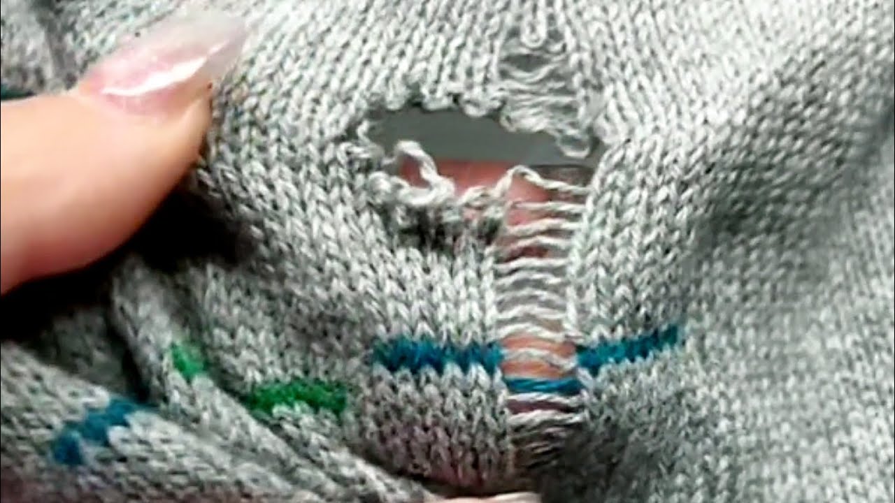 Easiest Way to Repair Holes in Knitted Sweaters at Home Yourself - YouTube