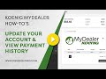 Mydealer  how to make account updates  view payment history