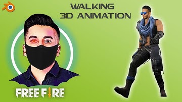How To Make Free Fire 3D Character Walking Animation In Blender | Free Fire 3d Montage Tutorial