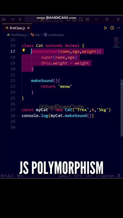 😍😍 JavaScript OOP - How Polymorphism works in JS ES6 #shorts # ... image.