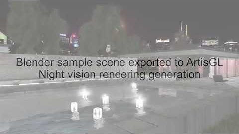 Blender experiments with ArtisGL. Pavilion Barcelona (night vision)