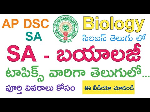 Ap Dsc syllabus SA- Biology in Telugu