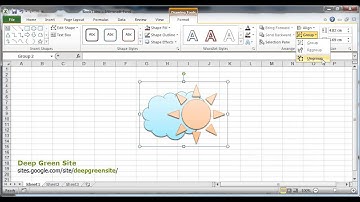 MS Excel 2010 / How to ungroup shapes