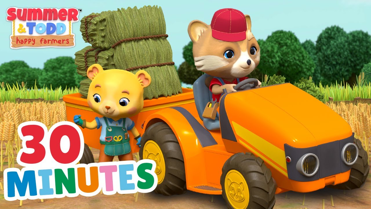 Summer & Todd | How nice to ride a Tractor! | 30 MIN | Educational ...