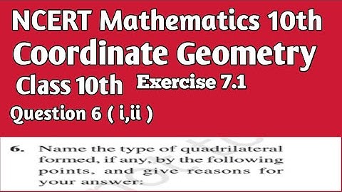 Name the type of Quadrilateral formed, if any, by the following points, and give reason for your