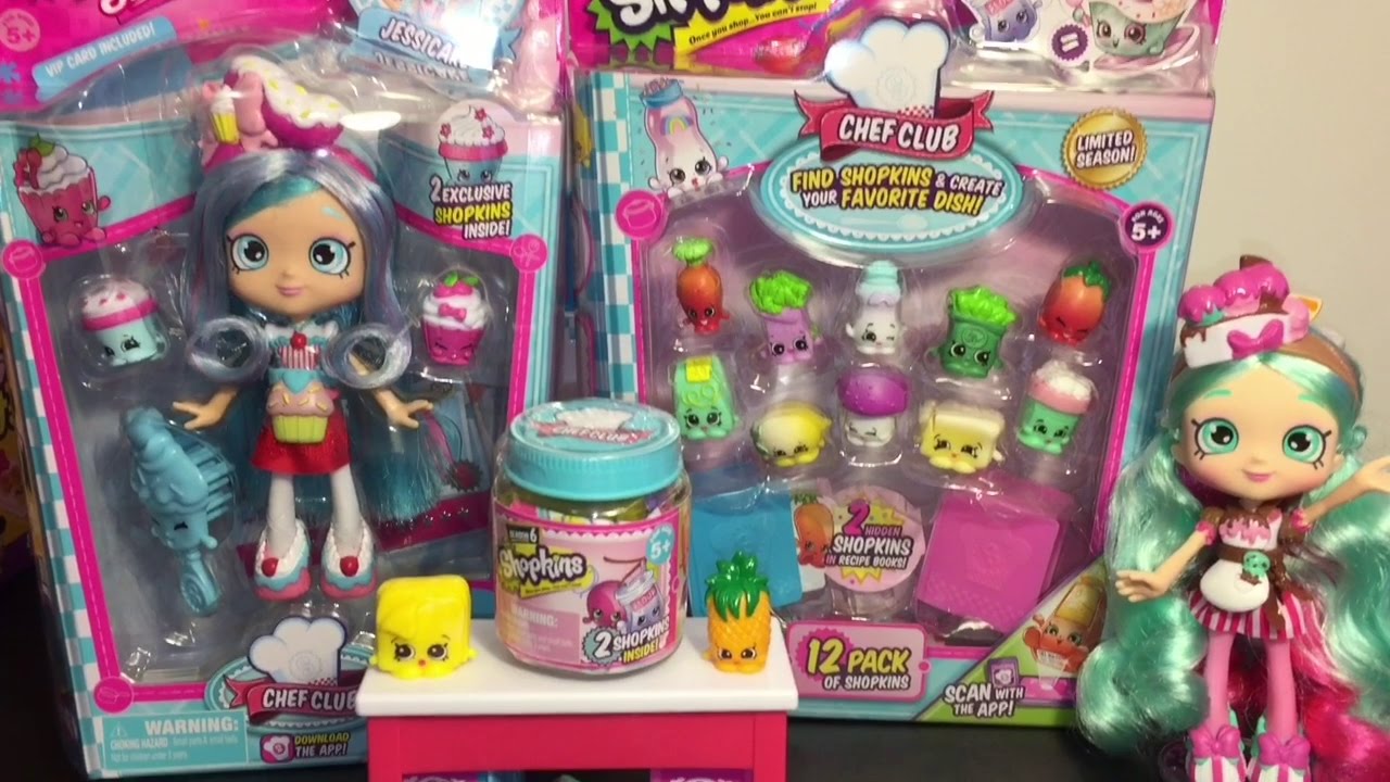 Chef Club Shoppies Doll Jessicake Review & Season 6 Shopkins 12 pack