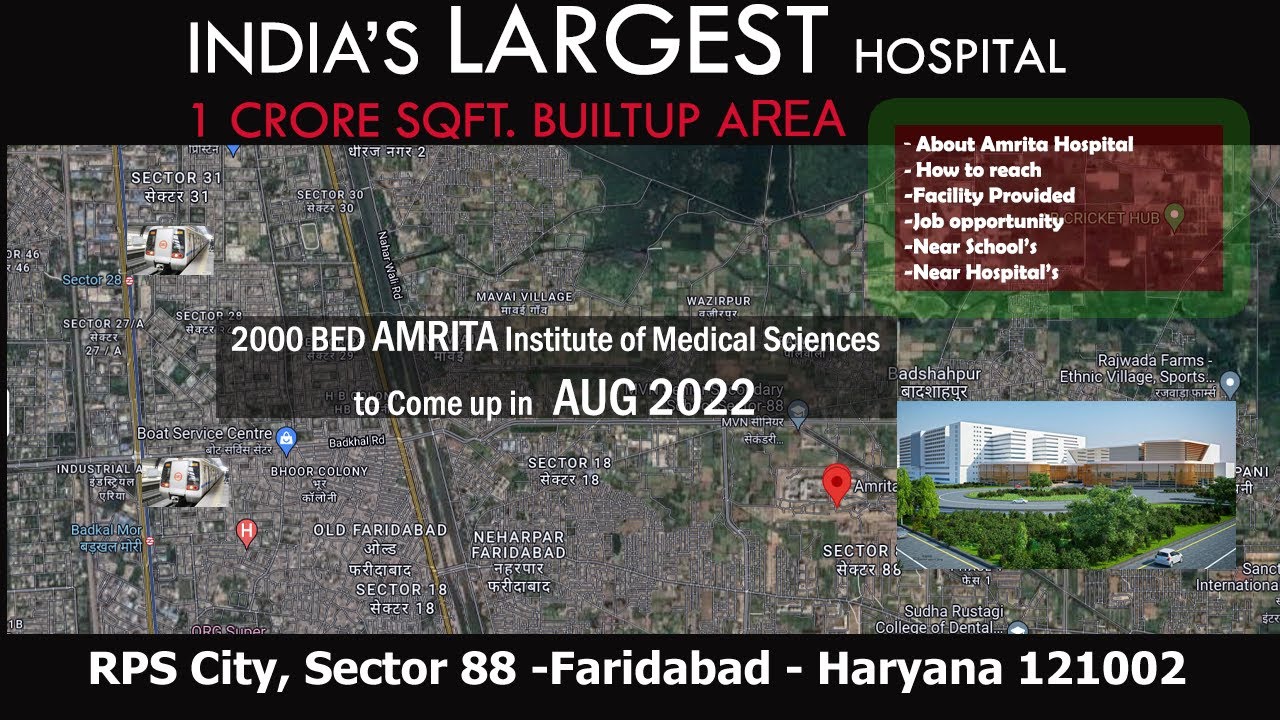 Amrita Hospital Faridabad India largest hospital in Delhi NCR 2000
