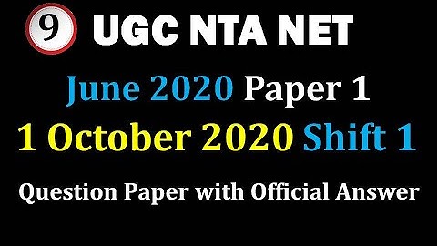 June 2020 Session UGC NTA NET 1 Oct Shift 1 exam question paper with official answers
