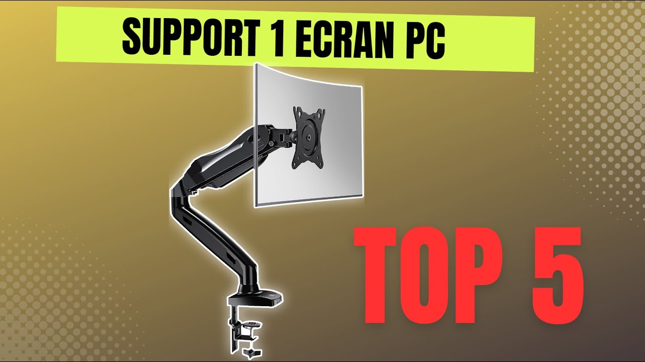 Invision Support Ecran PC Bras Simple pour Moniteurs de 19 à 32 Pouces,  Pince de Bureau