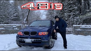 BMW X5 4.8is - მიმოხილვა და თოვლში მაიმუნობა