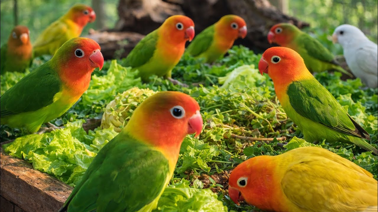 Lovebird Colorful 💚❤️#lovebirds #sunconure #parrotlover #birds #cutelovebird