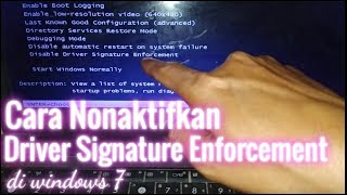cara disable driver signature di windows 7