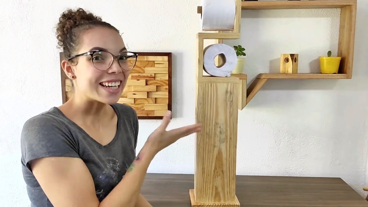 🪚 IDEIA GENIAL DE DECORAÇÃO COM MADEIRA - como fazer porta papel higienico