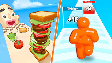 Tall Man Run VS Sandwich Runner Android iOS Gameplay Walkthrough 4K #32