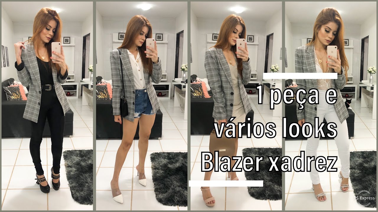 Blazer Xadrez Preto e Branco