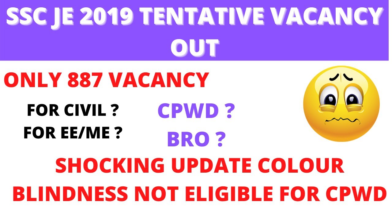 SSC JE 2019 TENTATIVE VACANCY OUT.SHOCKING NEWS 