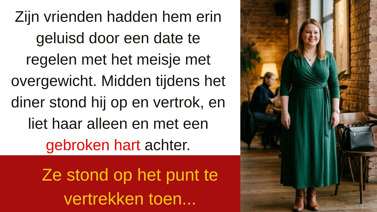 Ik dacht dat ik alles onder controle had, tot mijn vrienden me op een blind date stuurden met een vrouw die niet voldeed aan mijn standaard. Ik liet haar zitten voor het eten kwam, maar toen ik...