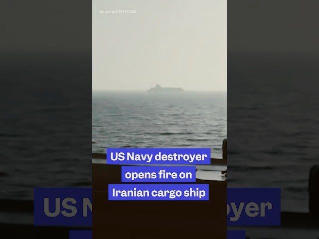 A US #Navy destroyer fired on an Iranian-flagged cargo ship in the Arabian Sea.