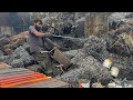 Amazing Recycling Process of Lathe Shaving Scrap to Make Iron Rods | Swarf Recycling Factory