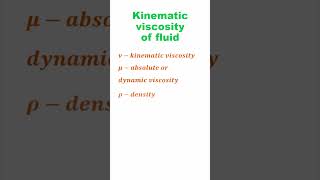 Kinematic Viscosity Of Fluid