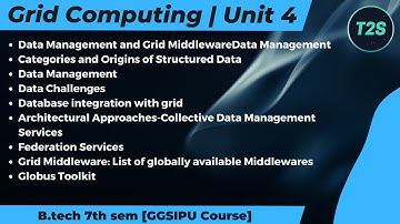Grid Computing Unit 4 | Notes | Btech | 7th sem [GGSIPU Course]