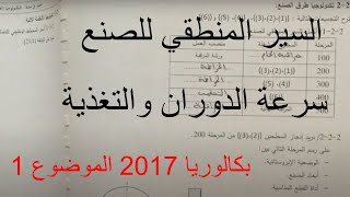 تكنولوجيا طرق الصنع بكالوريا 2017