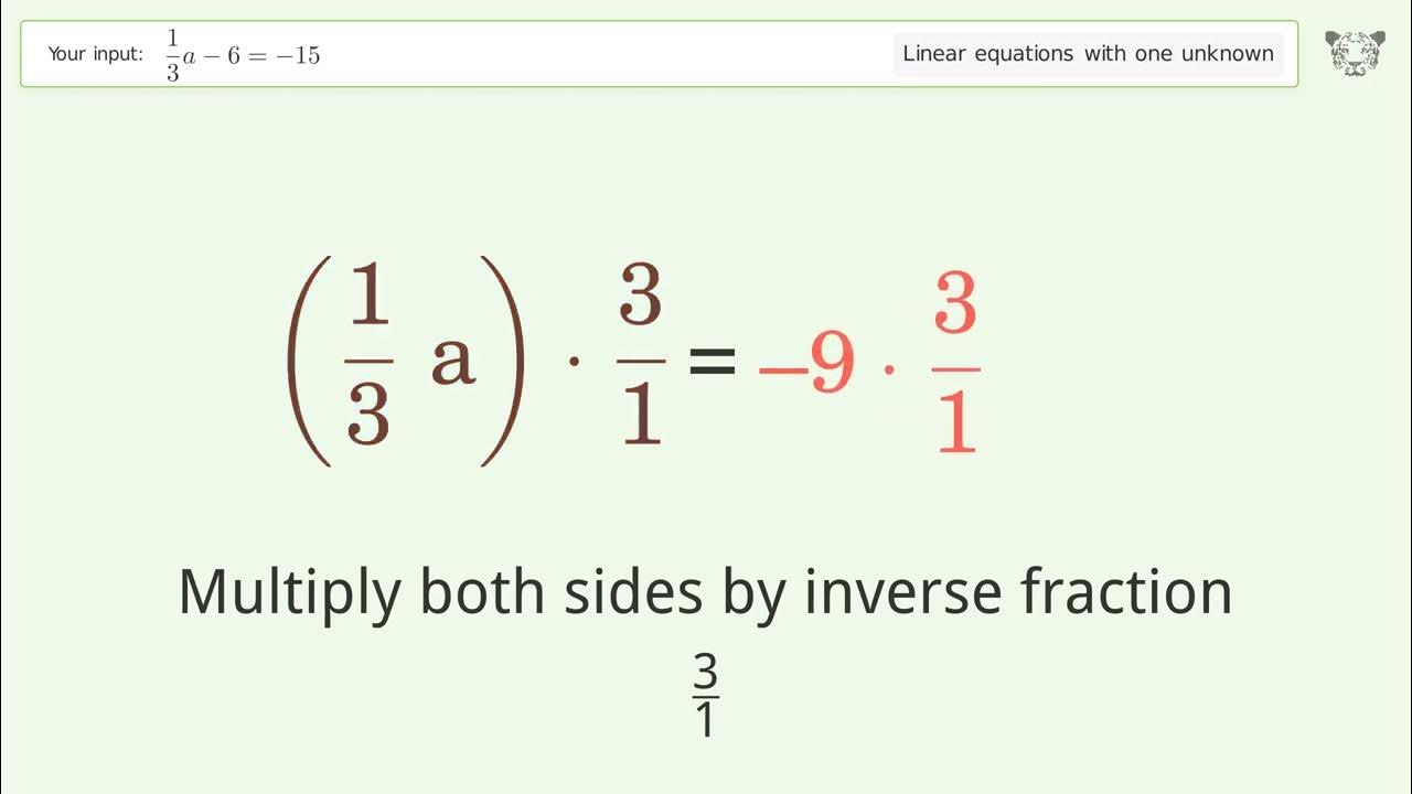linear-equation-with-one-unknown-solve-1-3a-6-15-step-by-step
