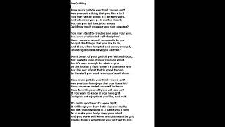 4. Edgar Albert Guest - On Quitting