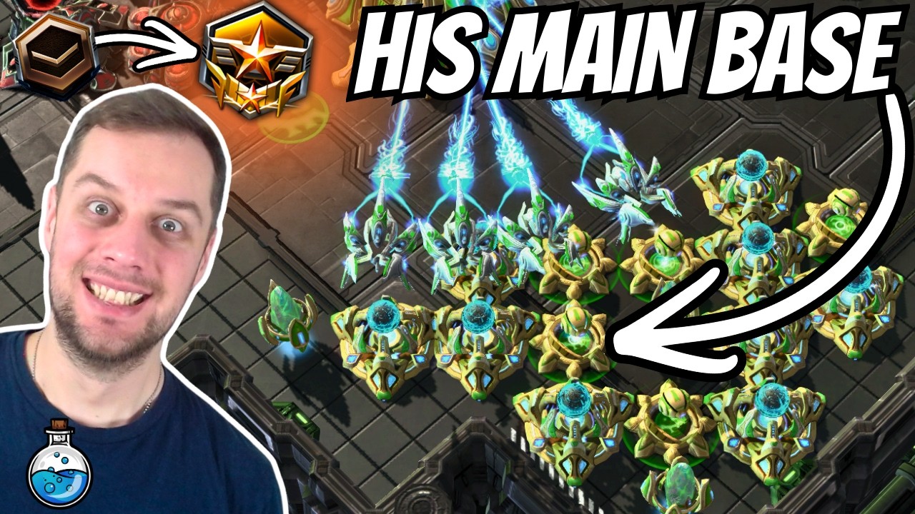 Impenetrable Fortress in his MAIN BASE! | Void Rays Only to Grandmaster #5 StarCraft 2