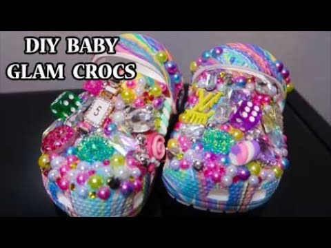 BLING BABY TODDLER DIY GLAM CROCS- HOW TO FIT DESIGNER CHARMS/ JIBBITZ IN  SMALL KIDS CROCS 