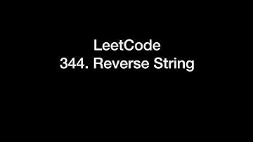 【LeetCode习题讲解】 344. Reverse String