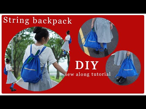 [Tutorial] DIY 스트링 백팩 만들기/ 배낭 만들기/ 백팩 만들기/가방 만들기/ DIY String Backpack/ DIY Drawstring Bag/ DIY Bag