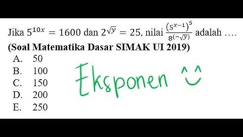 EKSPONEN || LATIHAN SOAL SIMAK UI || PEMBAHASAN SOAL MATEMATIKA DASAR SIMAK UI #simakui #snbt #tps