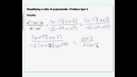 Simplifying a ratio of polynomials- Problem Type 2.avi