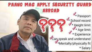 Paano mag apply as security guard abroad