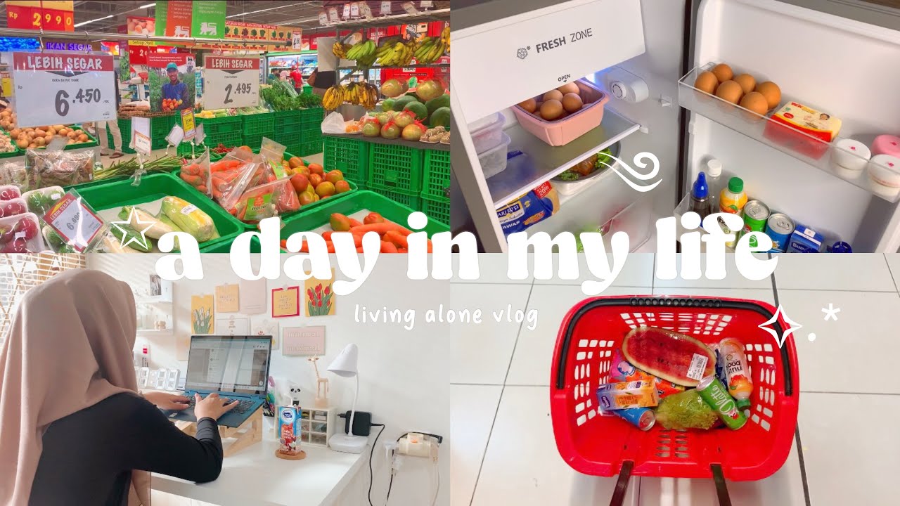 A Day In My Life Anak Kost : Productive Day and Grocery Shopping 🛒🧋୧⋆｡˚ || Devi Vlog