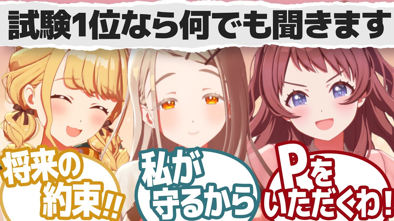 学力試験1位になったら何でも願いを聞くと約束したプロデューサーに対するアイドルの反応【学園アイドルマスター/学マス/SS】