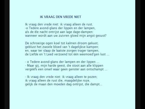 Gedicht zoedt verdriet kaarten verwachting gedichten spreuken zussen hermans ansichtkaart kiezen woorden citaten Karel Van de Woestijne - Gedicht: 'Ik vraag den vrede niet' - YouTube