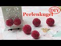 DIY: Perlenkugel aus kleinen Perlen. Ohrringe aus Perlen. Häkeln mit Perlen.