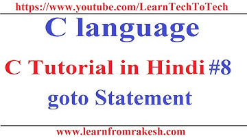C language tutorial in Hindi #8: Goto Statement